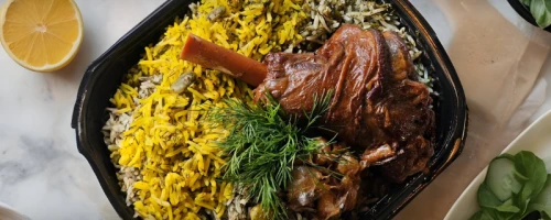 باقالی پلو با گوشت بره